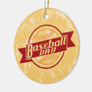 Ornement d'arbre de Noël de baseball, papa de base