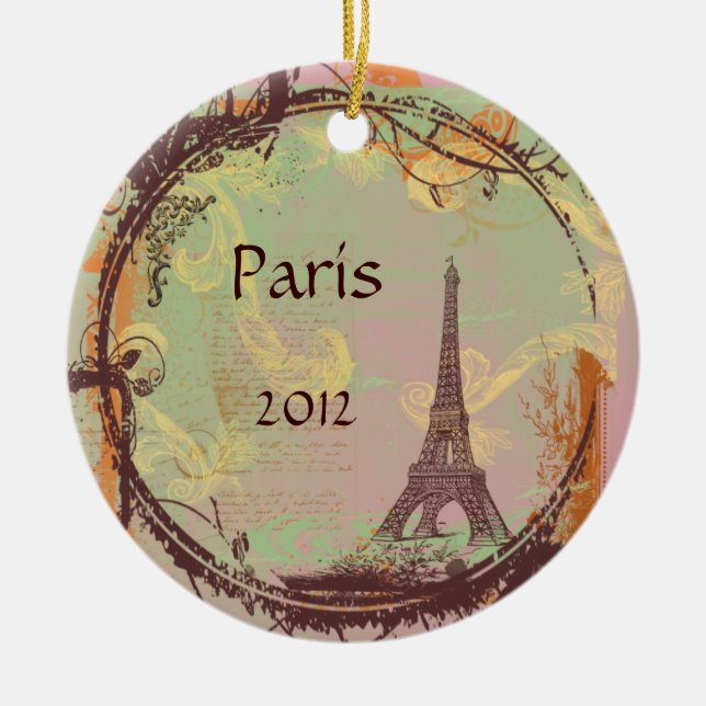 Ornement d'arbre de Noël de la Tour Eiffel (Devant)