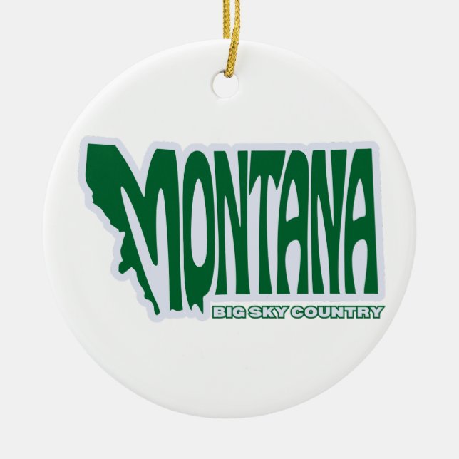 Ornement d'arbre de Noël de l'état du Montana (Devant)