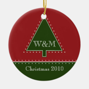 Ornement d'arbre de Noël de monogramme