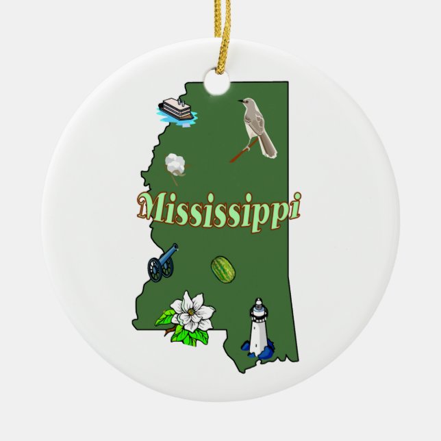 Ornement d'arbre de Noël du Mississippi (Devant)