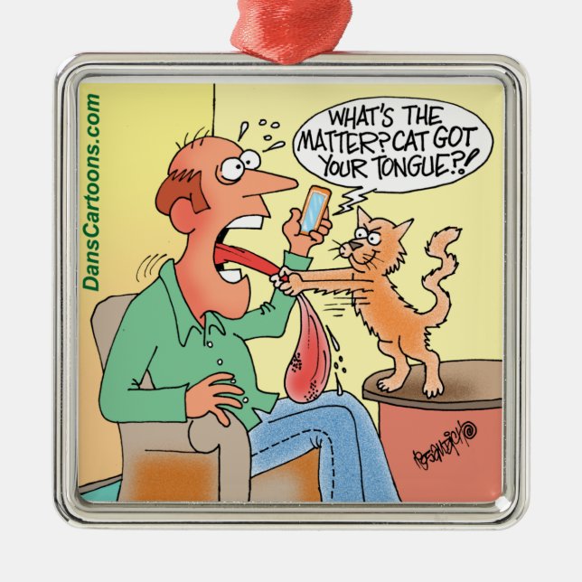 Ornement d'arbre de Noël en caricature de chat Pre (Devant)