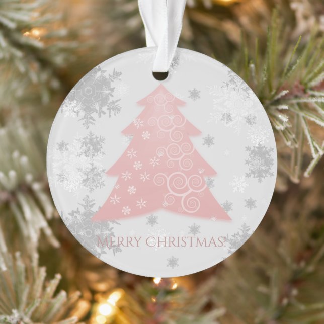 Ornement d'arbre de Noël rose (Arbre)