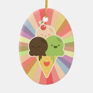 Ornement d'arc-en-ciel de crème glacée de Kawaii