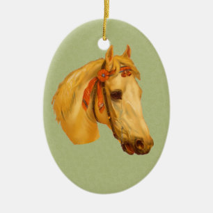 Ornement d'art Vintage de Cheval Head