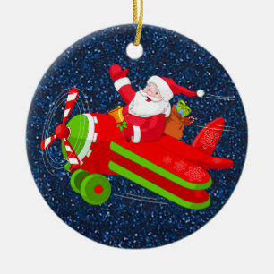 Ornement d'avion volant père Noël