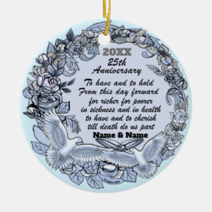 Ornement de 25e anniversaire de mariage