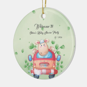 Ornement de Baby Shower pour un Bébé Agneau Mignon