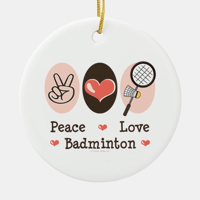 Ornement de badminton d'amour de paix (Devant)