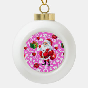 Ornement de bal en céramique de Noël, Père Noël