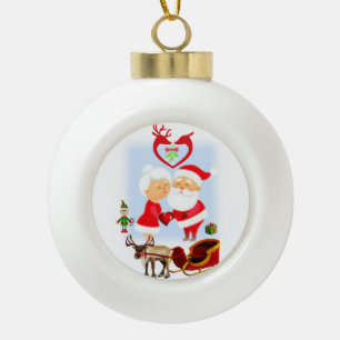 Ornement de bal en céramique de Noël, Père Noël