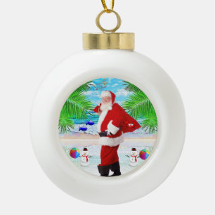 Ornement de bal en céramique de Noël, Père Noël