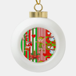 Ornement de bal en céramique de Noël, Snowman