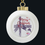 Ornement de bal en céramique de Noël, Snowman<br><div class="desc">Ornement de bal en céramique de Noël Décorez votre beau sapin de Noël avec un ornement customisé d'une sorte. Quelque chose pour tous,  Maria lurdis afonso,  https://www.zazzle.com/succeedinbeautybarb</div>