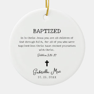 Ornement de baptême avec Écriture minimale et phot
