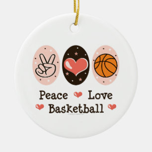 Ornement de basket-ball d'amour de paix