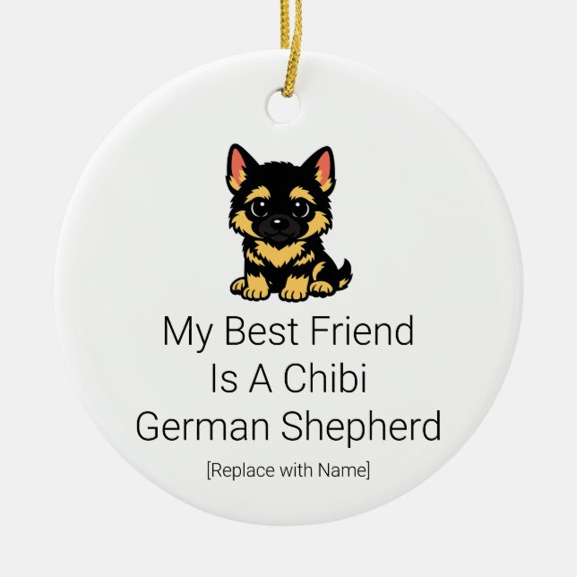 Ornement de bébé Chibi Berger Allemand mignon (Devant)