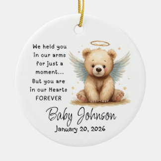 Ornement de bébé mémorial Ours en peluche ailes d'