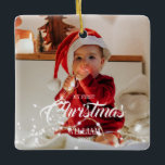 Ornement de bébé - Mon premier Noël<br><div class="desc">Ornement de Noël pour bébé - Mon premier Noël. - Capturez vos souvenirs spéciaux avec ce magnifique ornement de gardien. Customisez avec votre photo préférée.</div>