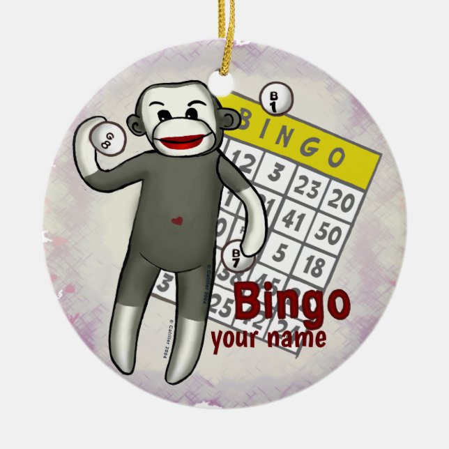 Ornement de bingo singe chaussette (Devant)