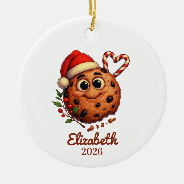 Ornement de biscuit aux pépites de chocolat, Amour (Devant)