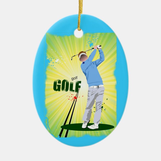 Ornement de bleu de golfeur de golf (Devant)