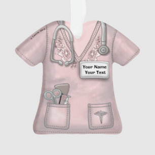Ornement de blouse d'infirmière aux roses roses