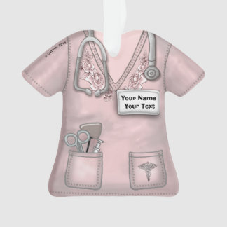 Ornement de blouse d'infirmière aux roses roses