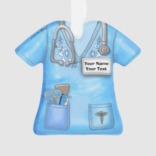 Ornement de blouse médicale Blue Roses Nurse