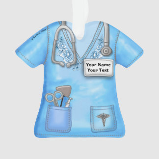 Ornement de blouse médicale Blue Roses Nurse