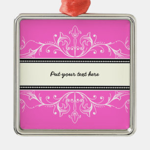 Ornement de bordure rose blanc