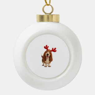 Ornement de boule de Noël en forme de chien Basset
