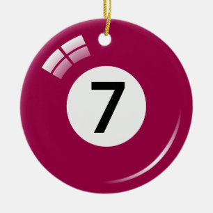 Ornement de boule de piscine du numéro sept - le