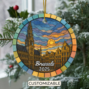 Ornement de Bruxelles en verre teint personnalisé