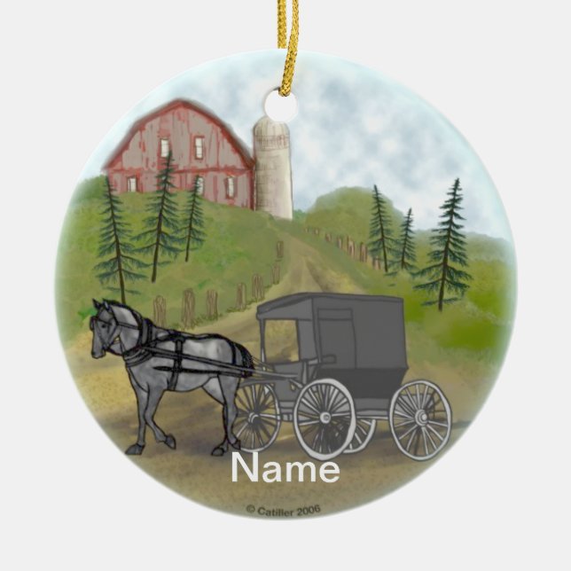 Ornement de buggy amish qui revient (Devant)
