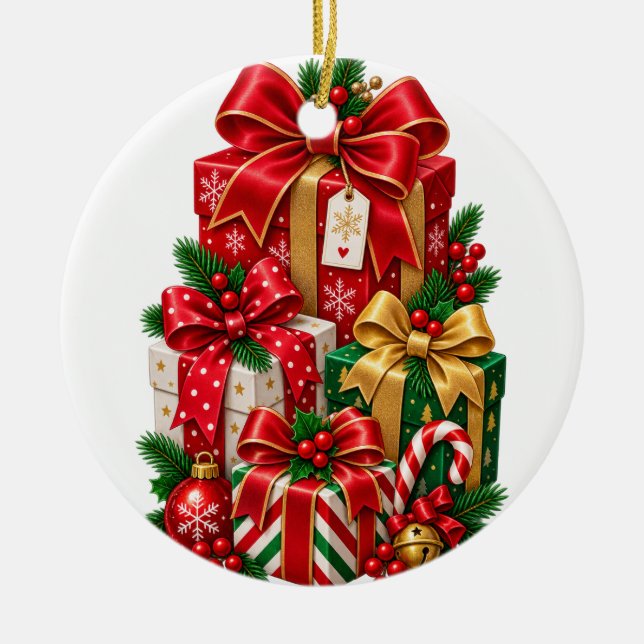 Ornement de cadeaux de Noël (Devant)