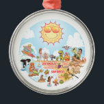 Ornement de Californie du Sud<br><div class="desc">Un ornement de fantaisie montre un dessin animé engageant de la Californie du Sud - des personnages drôles profitent du soleil chaud de Californie qui brille au-dessus de tout.</div>