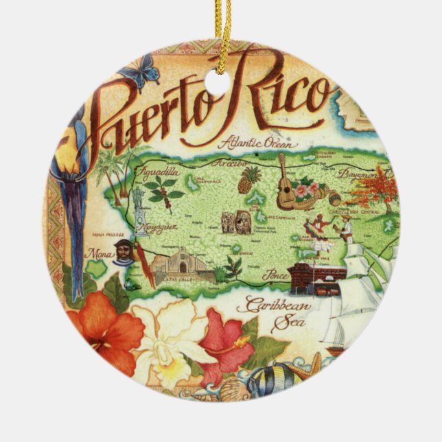 Ornement de carte de Porto Rico (Devant)