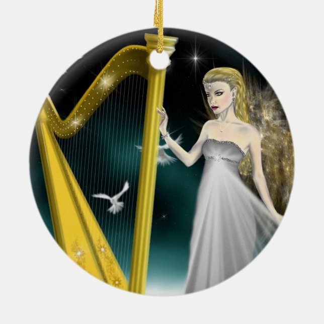 Ornement de cercle d'ange d'argent et d'or (Dos)