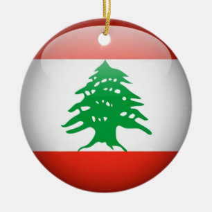 Ornement de cercle de drapeau du Liban