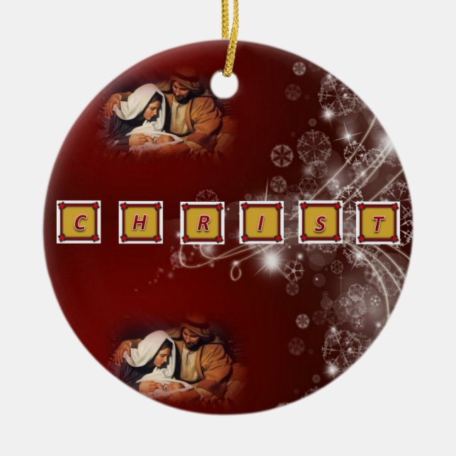 Ornement de cercle de Noël, Christ (Devant)