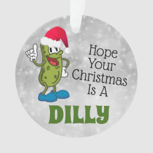 Ornement de cercle de Pickle Pun de Noël Dilly