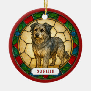 Ornement de cercle en céramique de chien de berger