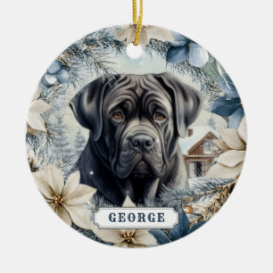 Ornement de cercle en céramique de chien Mastiff A