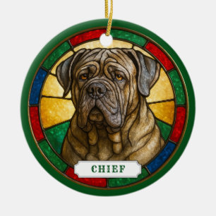 Ornement de cercle en céramique de chien Mastiff N