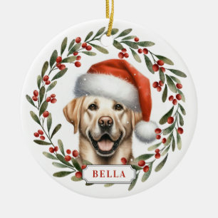 Ornement de cercle en céramique de chien Retriever