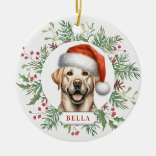 Ornement de cercle en céramique de chien Retriever