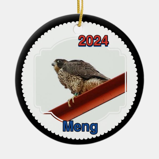 Ornement de cercle en céramique Meng 2024 (Devant)