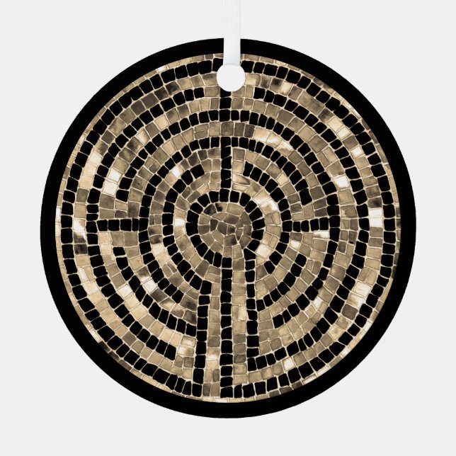 Ornement de cercle en métal LABYRINTH V (Recto)