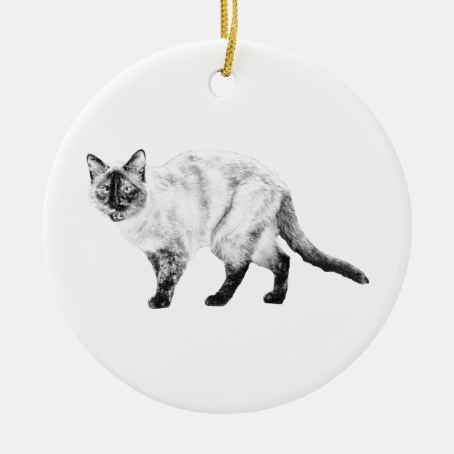 Ornement de chat doux pour les fêtes calmes (Devant)
